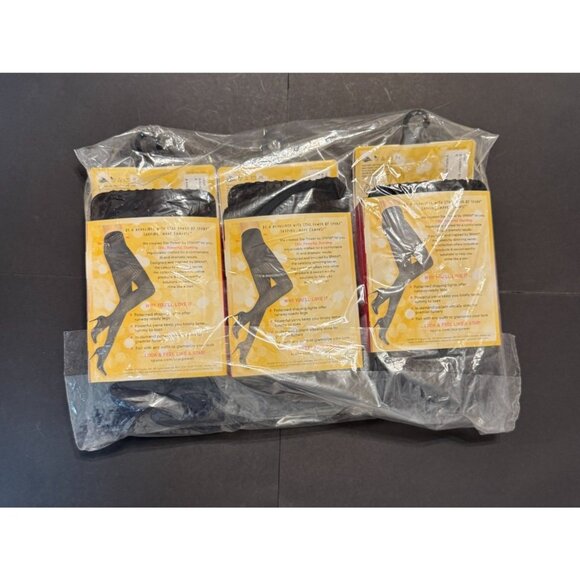 Center Stage Black Patterned Shaping Tights Star Power by SPANX. Bundle of 3. - Picture 2 of 3